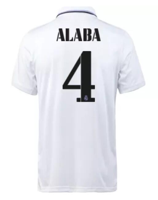Real Madrid 2022/23 Home 4 Alaba Junior Shirt Soccer Jersey