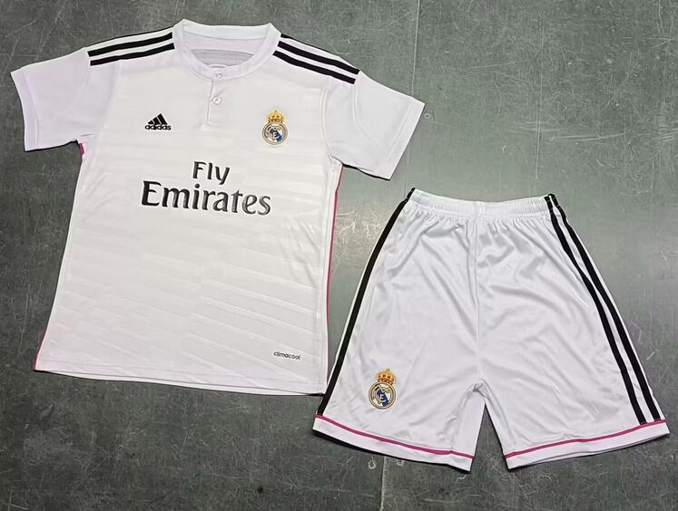 Real Madrid 2014/15 Home Kids Retro Soccer Kits Children Shirt + Shorts