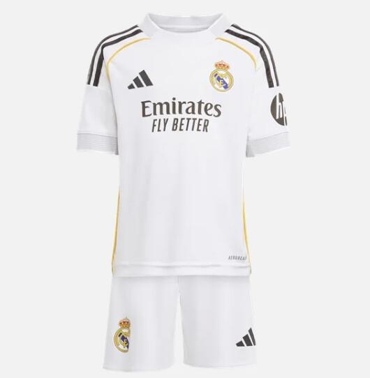 Real Madrid 2025/26 Home Kids Soccer Kits Children Shirt + Shorts