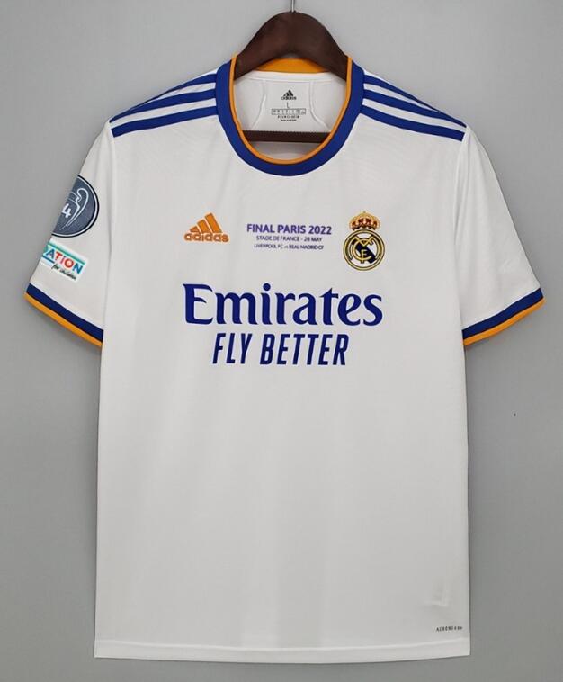 Real Madrid 2021/22 Home UCL Final Game Shirt Soccer Jersey With Patch