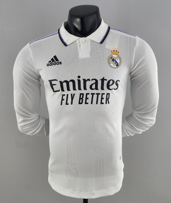Real Madrid 2022/23 Home Match Version Long Sleeved Shirt Soccer Jersey