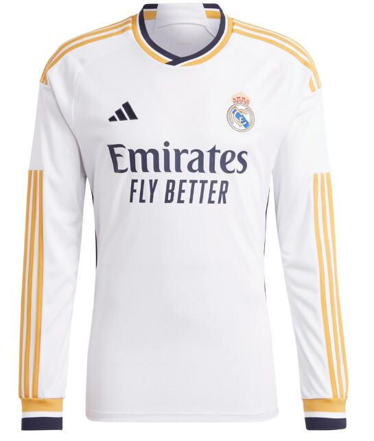 Real Madrid 2023/24 Home Long Sleeved Shirt Soccer Jersey