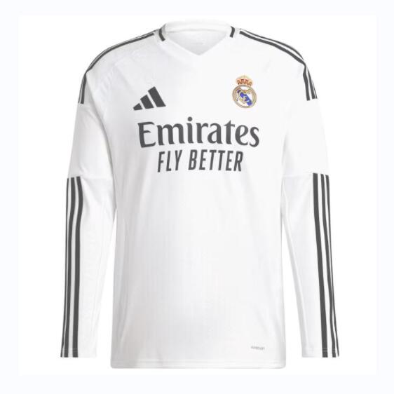 Real Madrid 2024/25 Home Long Sleeved Shirt Soccer Jersey