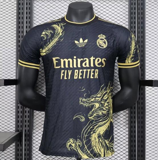 Real Madrid 2023/24 Special Black Dragon Match Version Shirt Soccer Jersey