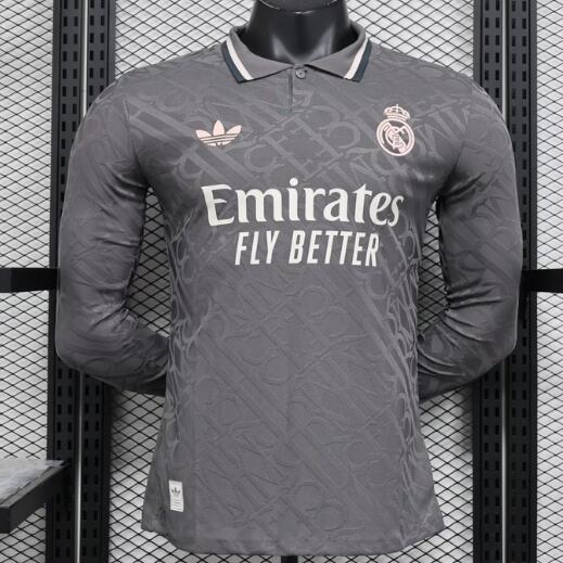 Real Madrid 2024/25 Third Long Sleeved Match Version Shirt Soccer Jersey