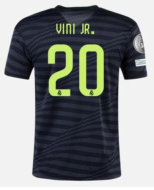 Real Madrid 2022/23 Third 20 Vinicius Junior Shirt Soccer Jersey