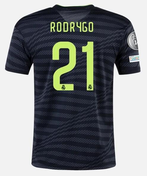 Real Madrid 2022/23 Third 21 RODRYGO Shirt Soccer Jersey