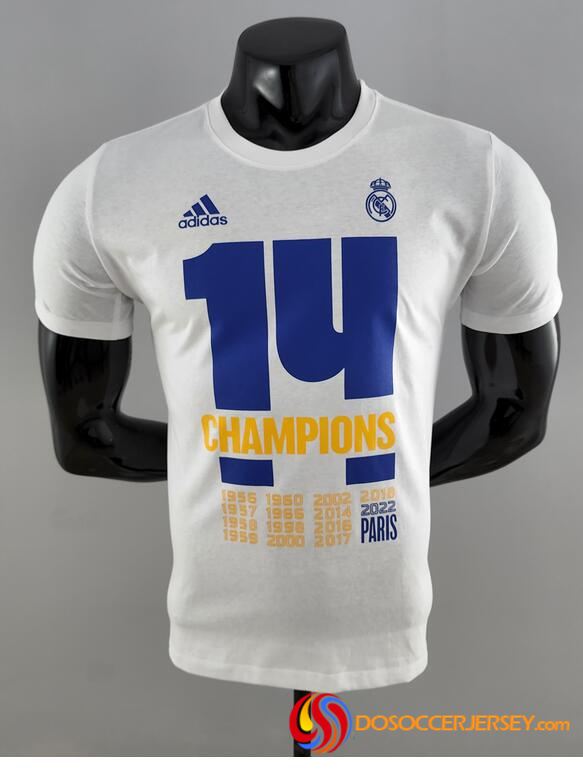 Real Madrid 2022/23 Champions 14 White Shirt