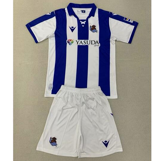 Real Sociedad 2024/25 Home Kids Soccer Kit Children Shirt + Shorts