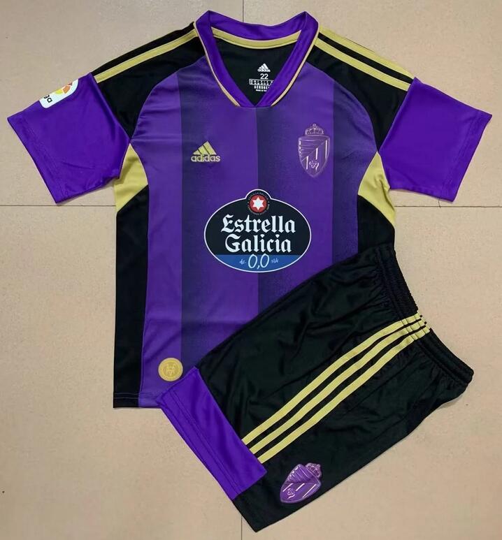 Real Valladolid 2022/23 Away Kids Soccer Jersey Kit Children Shirt + Shorts