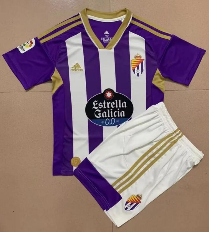 Real Valladolid 2022/23 Home Kids Soccer Jersey Kit Children Shirt + Shorts