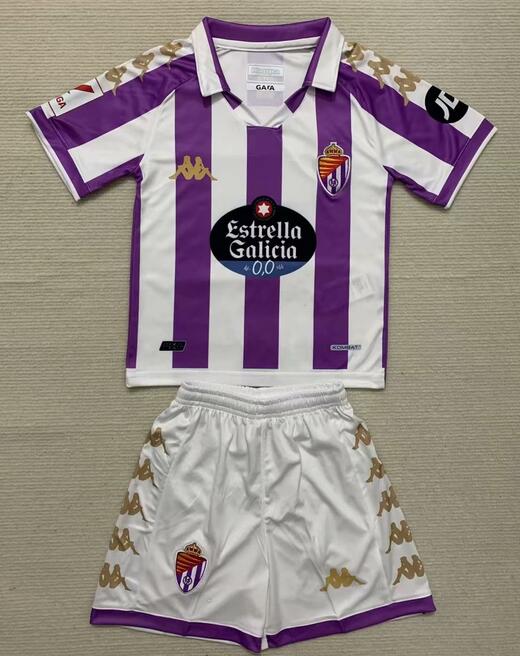Real Valladolid 2023/24 Home Kids Soccer Kit Children Shirt + Shorts