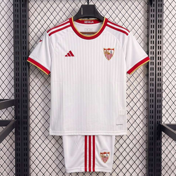 Sevilla 2026/27 Home Kids Soccer Team Kit Shirt + Shorts