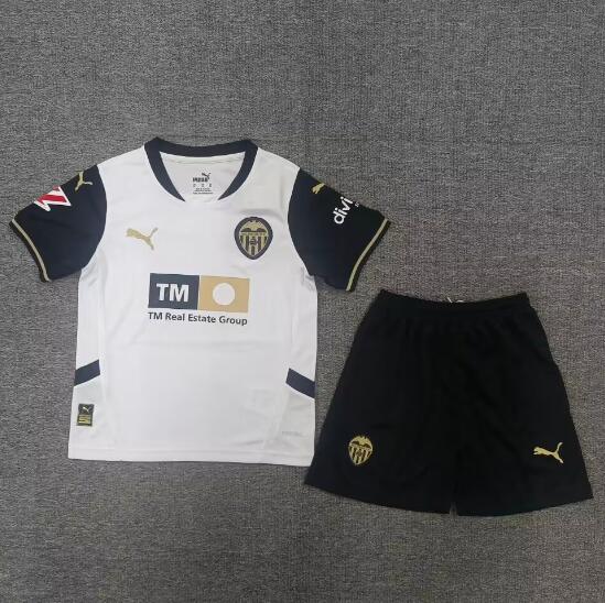 Valencia 2024/25 Home Kids Soccer Kit Children Shirt + Shorts