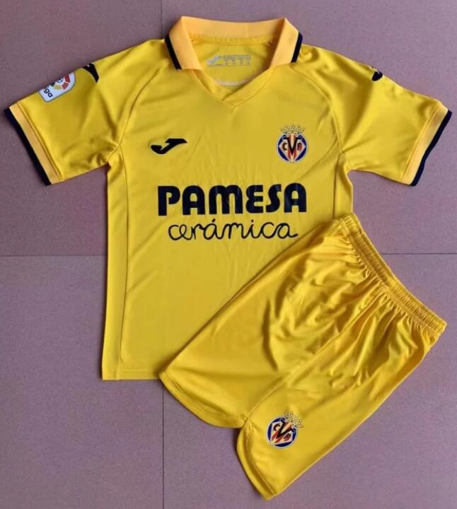 Villarreal 2022/23 Home Kids Soccer Jersey Kit Children Shirt + Shorts