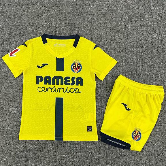 Villarreal 2025/26 Home Kids Soccer Kit Children Shirt + Shorts
