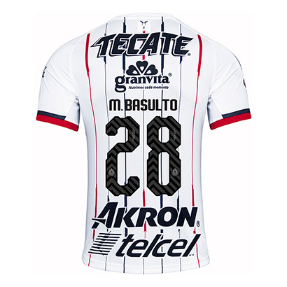 Deportivo Guadalajara Chivas 2018/19 M Basulto 28 Away Shirt Soccer Jersey
