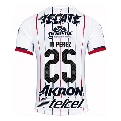 Deportivo Guadalajara Chivas 2018/19 M Perez 25 Away Shirt Soccer Jersey