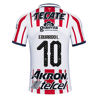 Deportivo Guadalajara Chivas 2018/19 Eduardo L 10 Home Shirt Soccer Jersey