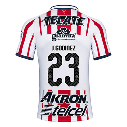 Deportivo Guadalajara Chivas 2018/19 J Godinez 23 Home Shirt Soccer Jersey