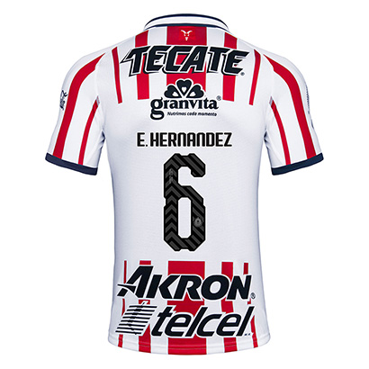 Deportivo Guadalajara Chivas 2018/19 E Hernandez 6 Home Shirt Soccer Jersey
