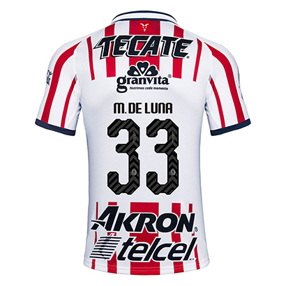 Deportivo Guadalajara Chivas 2018/19 M DE Luna 33 Home Shirt Soccer Jersey