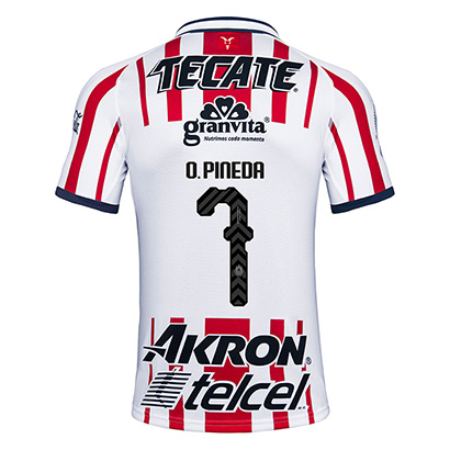 Deportivo Guadalajara Chivas 2018/19 O. PINEDA 7 Home Shirt Soccer Jersey