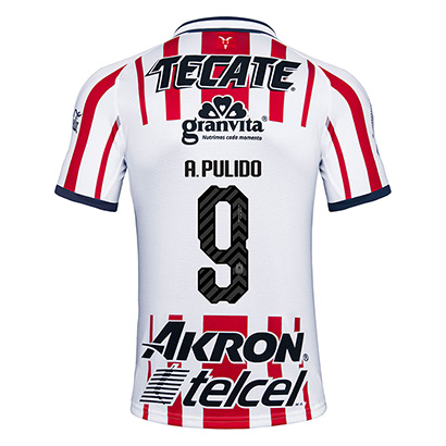Deportivo Guadalajara Chivas 2018/19 A. PULIDO 9 Home Shirt Soccer Jersey