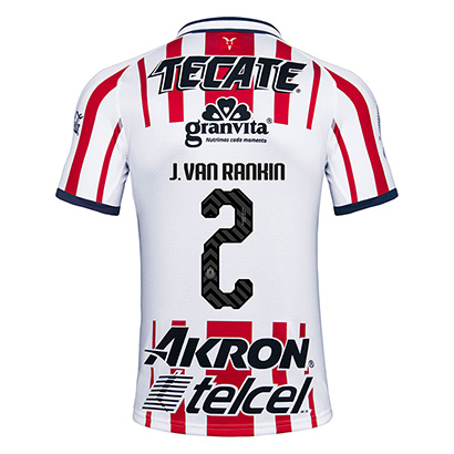 Deportivo Guadalajara Chivas 2018/19 J Van Rankin 2 Home Shirt Soccer Jersey