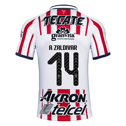 Deportivo Guadalajara Chivas 2018/19 A. ZALDIVAR 14 Home Shirt Soccer Jersey