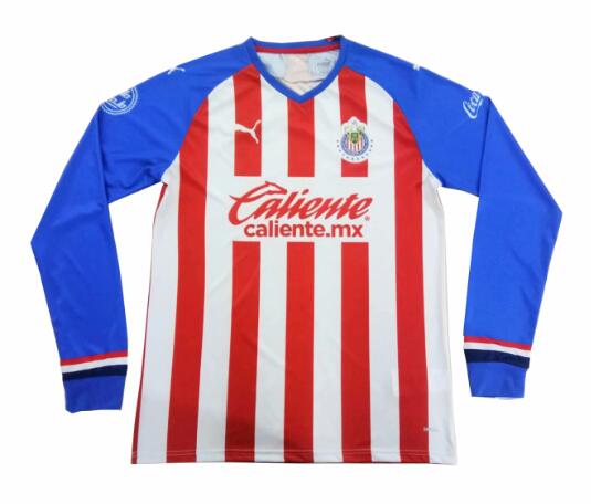 Deportivo Guadalajara Chivas 2019/20 Home Long Sleeved Shirt Soccer Jersey
