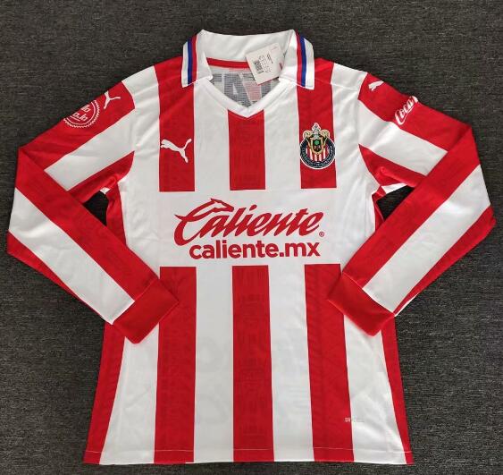 Deportivo Guadalajara Chivas 2020/21 Home Long Sleeved Shirt Soccer Jersey