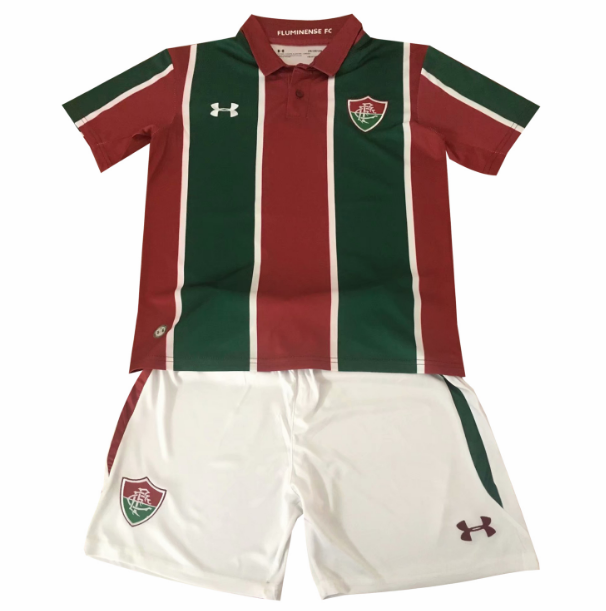 Kids Fluminense FC 2019/2020 Home Soccer Jersey Kits (Shirt+Shorts)