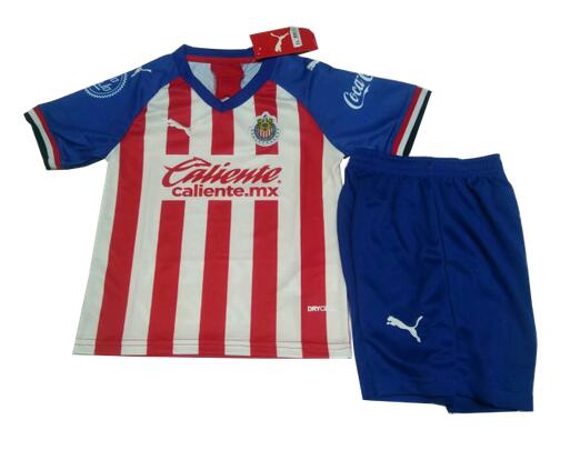 Chivas 2019/20 Home Kids Soccer Jersey Kit Children Shirt And Shorts