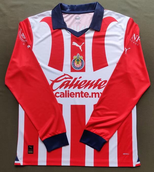 Deportivo Guadalajara Chivas 2023/24 Home Long Sleeved Shirt Soccer Jersey