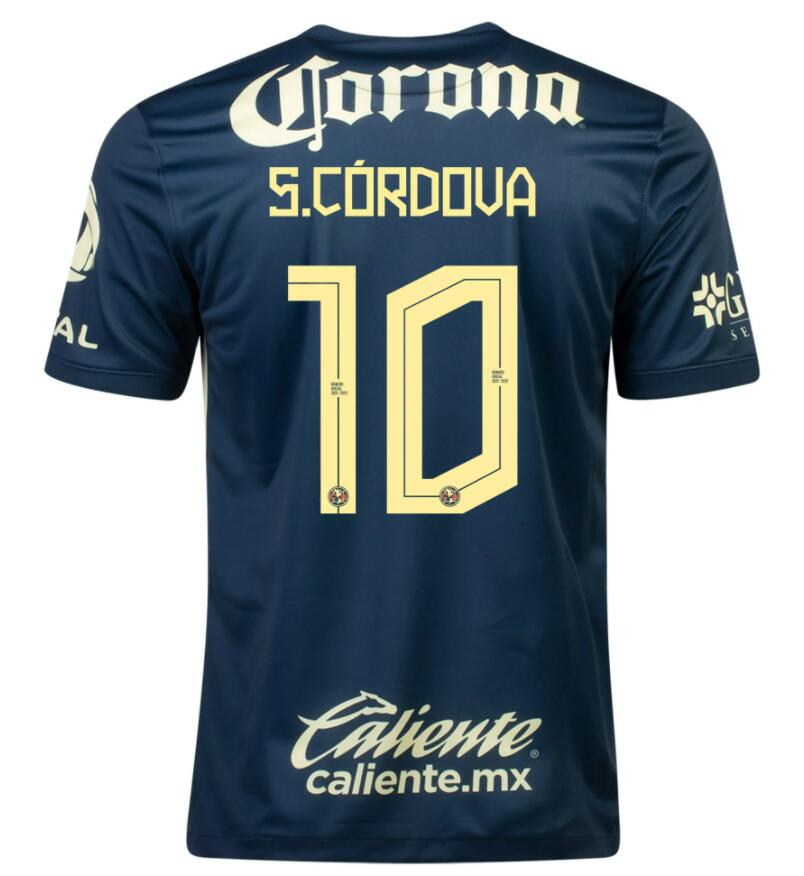 Club America 2021/22 Away 10 SEBASTIÁN CÓRDOVA Shirt Soccer Jersey