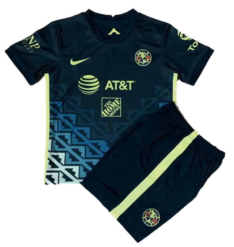 Club America 2021/22 Away Kids Soccer Kits Children Shirt and Shorts