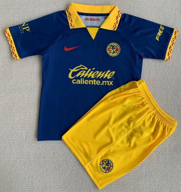 Club America 2023/24 Away Kids Soccer Kits Children Shirt and Shorts
