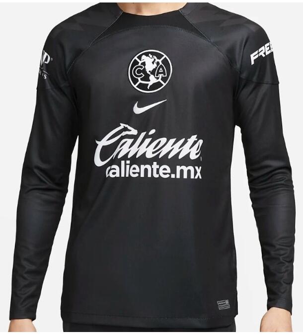 Club America 2023/24 Goalkeeper Black Long Sleeved Shirt Soccer Jersey