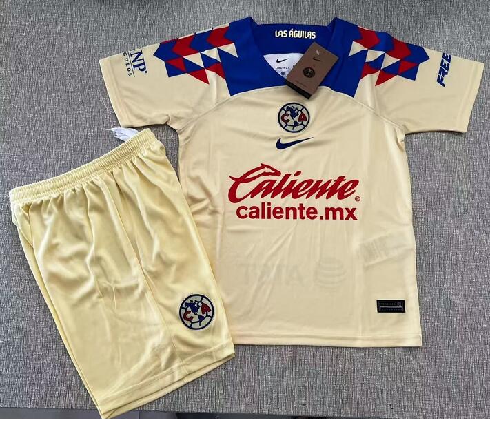 Club America 2023/24 Home Kids Soccer Kits Children Shirt and Shorts