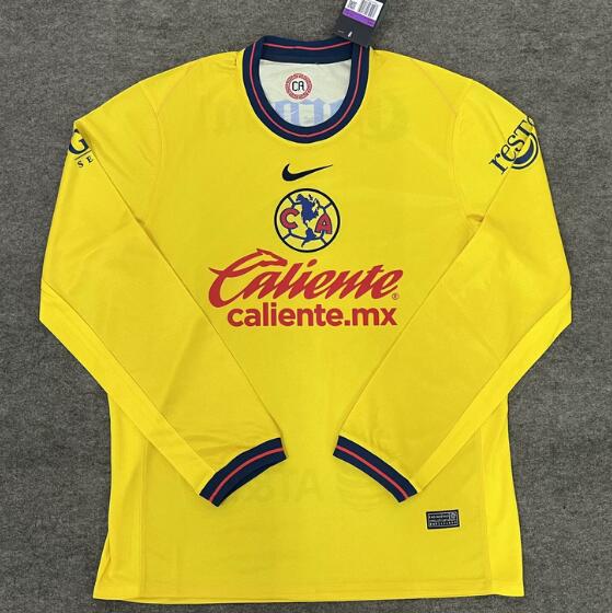 Club America 2024/25 Home Long Sleeved Shirt Soccer Jersey
