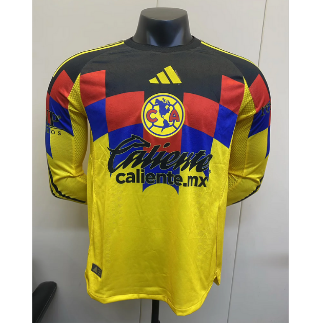 Club America 2025/26 Home Long Sleeved Match Version Shirt Soccer Jersey