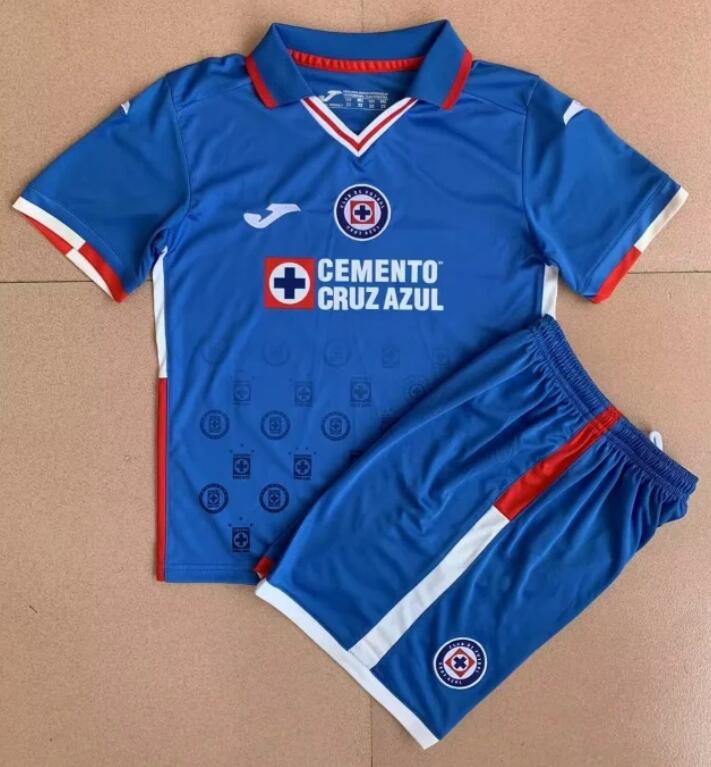 Cruz Azul 2022/23 Home Kids Soccer Suits Children Shirt + Shorts