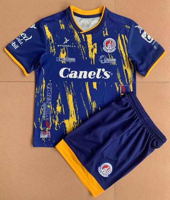 Atlético San Luis 2022/23 Away Kids Soccer Jersey Kit Children Shirt And Shorts