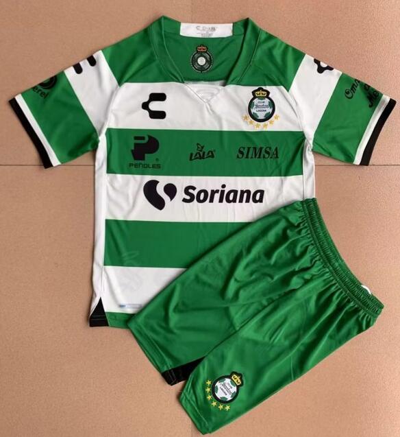 Santos Laguna 2022/23 Home Kids Soccer Kits Children Shirt + Shorts