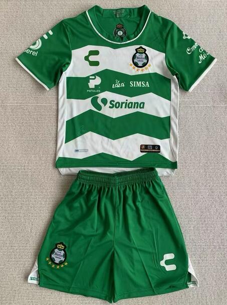 Santos Laguna 2023/24 Home Kids Soccer Kits Children Shirt + Shorts