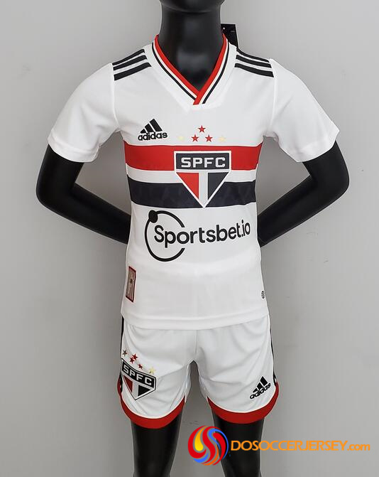 Sao Paulo FC 2022/23 Home Kids Soccer Suits Children Shirt + Shorts