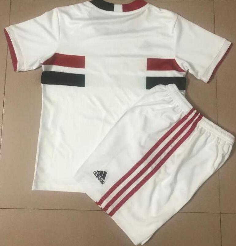 Sao Paulo FC 2020/21 Home Kids Soccer Suits Children Shirt + Shorts