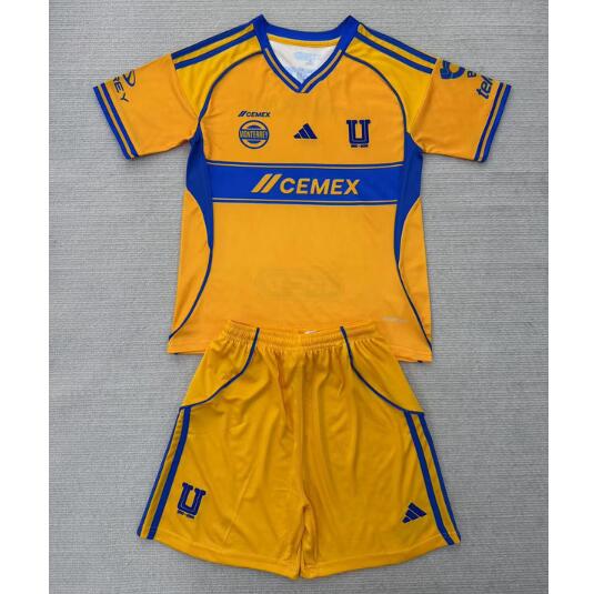Tigres 2025/26 Home Kids Soccer Kits Children Shirt + Shorts