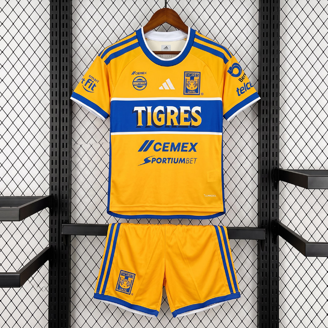 Tigres 2026/27 Home Kids Soccer Kits Children Shirt + Shorts